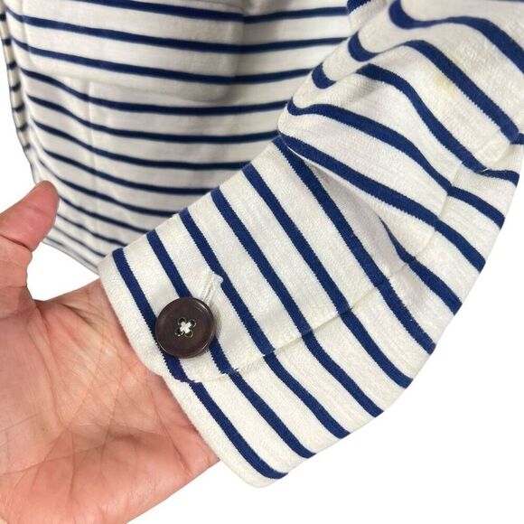 J.Crew Women's White & Blue Striped Stretch Blazer Jacket Size Small - Picture 6 of 15